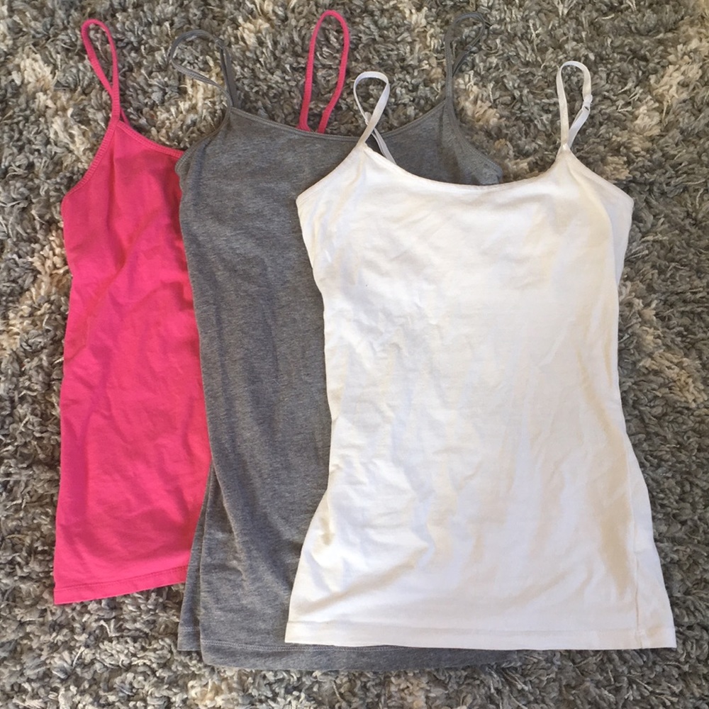 Cami Bundle: Grey, White, and Pink